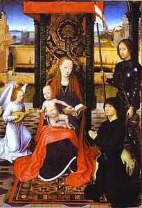 The Virgin And Child With An Angel, St. George And A Donor - Art Print Art Print - The Virgin And Child With An Angel, St. George And A Donor