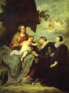 The Virgin And Child With Donors - Art Print Art Print - The Virgin And Child With Donors