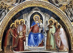 Art Print - The Virgin With The Child. Fresco On The West Wall