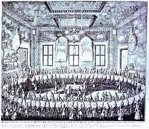 Art Print - The Wedding Feast Of Peter I And Catherine In The Winter Palace Of Peter I In St. Petersburg On February 19, 1712