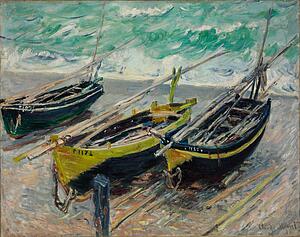 Fish Art Print - Three Fishing Boats