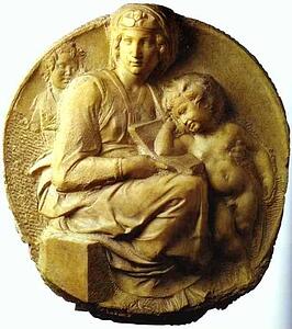 Tondo Pitti - Virgin And Child With The Young St. John - Art Print Art Print - Tondo Pitti - Virgin And Child With The Young St. John