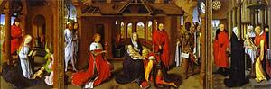 Triptych: The Nativity, The Adoration Of The Magi, The Presentation In The Temple - Art Print Art Print - Triptych: The Nativity, The Adoration Of The Magi, The Presentation In The Temple