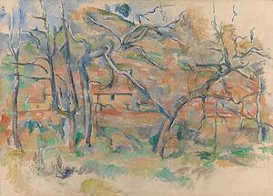 Provence Art Print - Trær Og Hus, Provence