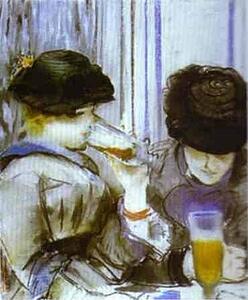 Art Print - Two Women Drinking Bocks