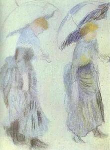 Art Print - Two Women With Umbrellas