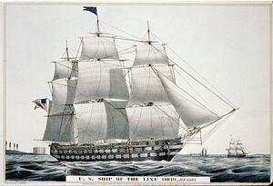 Lines Art Print - U. S. Ship Of The Line Ohio: 104 Guns.