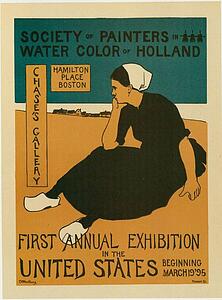 Société Art Print - Une Exposition De La "société Des Peintres Aquarellistes De Hollande".