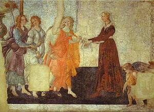 Art Print - Venus And The Three Graces Presenting Gifts To A Young Woman