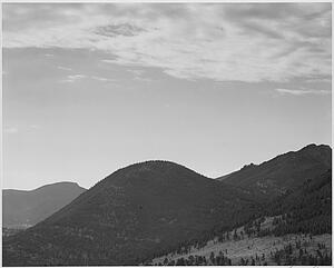 Sky Clouds Art Print - View Of Hill With Trees, Clouded Sky, "in Rocky Mountain National Park, " Colorado. Photographs Of National Parks And Monuments, Compiled 1941 - 1942, Documenting The Period Ca. 1933 - 1942.