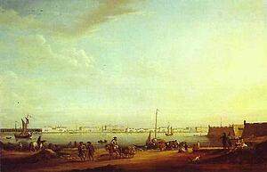 View Of The Palace Embankment And The Summer Gardens From The Petersburg Side - Art Print Art Print - View Of The Palace Embankment And The Summer Gardens From The Petersburg Side