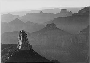 Grand Canyon National Park Art Print - View With Rock Formation In Foreground, "grand Canyon National Park, " Arizona. Photographs Of National Parks And Monuments, Compiled 1941 - 1942, Documenting The Period Ca. 1933 - 1942.