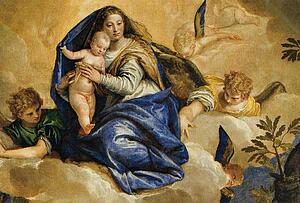 Virgin And Child With Angels Appearing To Saint Anthony Abbot And Saint Paul The Hermit. Detail - Art Print Art Print - Virgin And Child With Angels Appearing To Saint Anthony Abbot And Saint Paul The Hermit. Detail