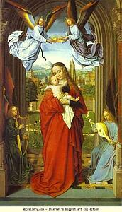 Virgin And Child With Four Angels - Art Print Art Print - Virgin And Child With Four Angels