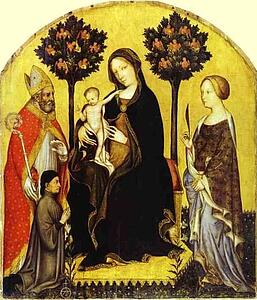 Virgin And Child With St. Nicholas And St. Catherine - Art Print Art Print - Virgin And Child With St. Nicholas And St. Catherine