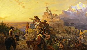 Emanuel Leutze Art Print - Westward The Course Of Empire Takes Its Way (Mural Study, U. S. Capitol)