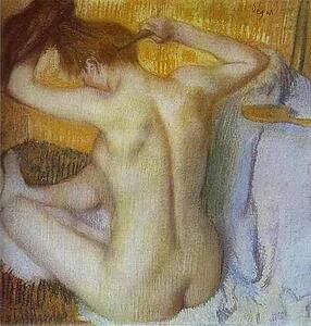 Woman Combing Her Hair - Art Print Art Print - Woman Combing Her Hair