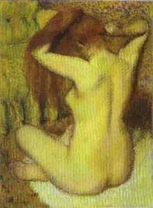 Woman Combing Her Hair - Art Print Art Print - Woman Combing Her Hair
