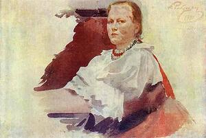 Woman In Novgorod Peasant Dress - Art Print Art Print - Woman In Novgorod Peasant Dress