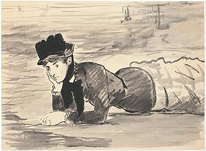 Lying Art Print - Woman Lying On The Beach. Annabel Lee