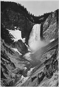 Documenting The Period Ca 1933 1942 Art Print - Yellowstone Falls, Yellowstone National Park, Wyoming. (Vertical Orientation). Photographs Of National Parks And Monuments, Compiled 1941 - 1942, Documenting The Period Ca. 1933 - 1942.