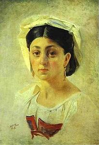 Art Print - Young Italian Woman In A Folk Costume. Study