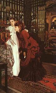 Young Ladies Looking At Japanese Objects - Art Print Art Print - Young Ladies Looking At Japanese Objects