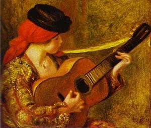 Art Print - Young Spanish Woman With A Guitar